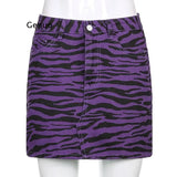Lila High-Waist Minirock im Zebra-Look: E-Girl Punk Grunge Style