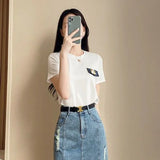 Soft-Girl Patchwork Maxi Jeansrock mit Reißverschluss