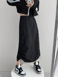 Y2k Cargo Grey Long Skirt