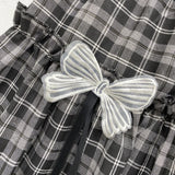 Gothic Lolita Plaid Rock Frauen schwarz und grau