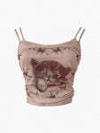 Ästhetisches Katzenprint Camisole im Y2K-Stil