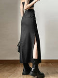 Langer Grunge-Rock für Frauen im Techwear Punk Style