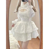 Weißes Gothic-Lolita-Kleid + Bolero