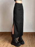 Langer Grunge-Rock für Frauen im Techwear Punk Style