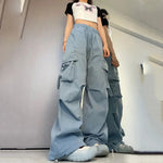 Damen Cargo-Hose im Y2K-Stil mit hoher Taille und Streetwear-Flair