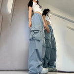 Damen Cargo-Hose im Y2K-Stil mit hoher Taille und Streetwear-Flair