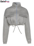 Y2K Trendige Bubble Puffer Jacke für Frauen mit Kordelzug