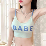 Soft-Girl Crop Top BH mit "BABE"-Schriftzug