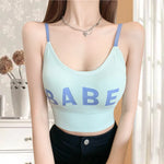 Soft-Girl Crop Top BH mit "BABE"-Schriftzug