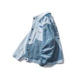 E-girl Jacke blau denim zweifarbig himmelblau dunkelblau