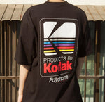 Braunes E-Girl-T-Shirt mit retro Kodak-Print