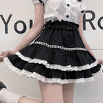 Schwarz-weiße hohe japanische Gothic Lolita-Stilrock