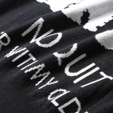 Schwarzer Grunge-Pullover mit verrücktem Umriss-Menschendruck