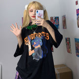 T-Shirt Cyber Y2k für Frauen Ulzzang Anime Print