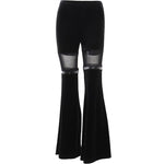 Gothic Velvet Hose Schwarz Ausgestellt