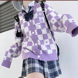 "Pastellfarbenes Kawaii-Strickjacke im Y2K-Stil mit Cinnamoroll-Motiv"