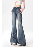 Vintage 90er Flared Jeans mit Low Waist & Rissen