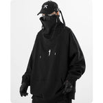 Funktioneller Y3K Hochkragen-Cloak Hoodie für alternative Styles