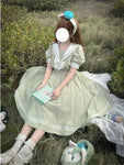 Japanische Lolita Kleid Frauen Süße Puff Ärmel Schlank