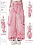 Pink Cargo Jeans Y2K Oversize Damen