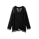 Lochmuster Pullover mit Off-Shoulder Schnit