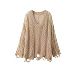 Lochmuster Pullover mit Off-Shoulder Schnit