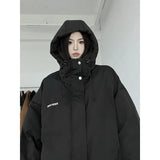 Schwarze gorpcore versize Windbreaker-Jacke im Streetwear-Stil