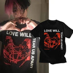 Lil Peep e-girl Tee-shirt 'Love Will Tear Us Apart' in Schwarz