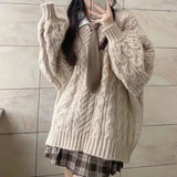 Gemütlicher Oversized Strickpullover im HarajukuStil für den Herbst/Winter