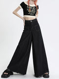 Oversize-Jeans im Goth & E-Girl StilHigh Waist mit weitem Bein