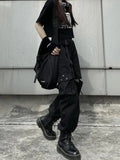 Damen Techwear-Cargohose mit Oversize-Taschen im Gothic-Stil