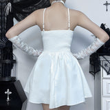 Weißes Lolita-Gothic-Kleid  kurz  2-teilig