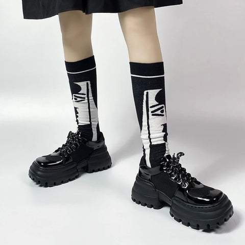 E-Girl Plateau-Sneaker mit Chunky Heels