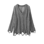 Lochmuster Pullover mit Off-Shoulder Schnit