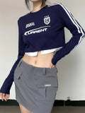 Damen Crop Top im Retro E-girl stil