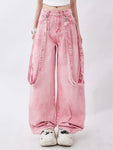 Pink Cargo Jeans Y2K Oversize Damen