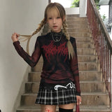 Gothic Tattoo Print T-Shirt für Alternativ in Ro