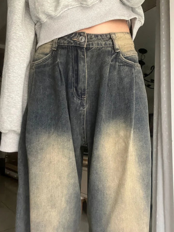 High-Waist Baggy Jeans im Y2K-Stil für Frauen