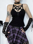 Gothic Trägertop mit Pentagramm - Ärmellos & Punk-Stil