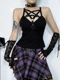 Gothic Trägertop mit Pentagramm - Ärmellos & Punk-Stil