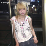 Harajuku Kapuzentop mit skeleton print weiß