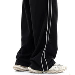 Stylische Schwarz Techwear-Hosen mit Kontraststreife