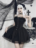 Lolita Gothic Spitze A-Linie Korsettkleid