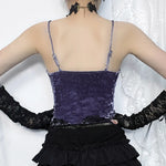 Gothic Top aus Samt mit Spitzen