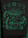 Damen Gothic Grunge Crop-Top mit Pilzprint in Grün