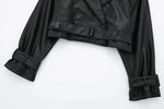 Cropped Schwarze Lederjacke für Frauen Stilvoller