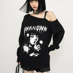 Strapazierfähiger Oversized Pullover mit „UNKNOWN“-Druck