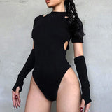 Damen Bodysuit in Slim-Fit mit Cut-Outs und Kurzarm