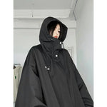 Schwarze gorpcore versize Windbreaker-Jacke im Streetwear-Stil