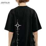 Oversized Gothic T-Shirt mit Grafikprint Koreanischer Style